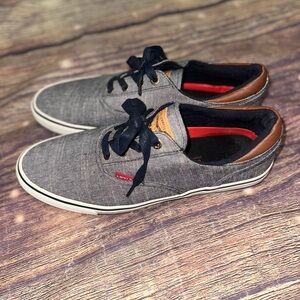 Mens Levi's Light Denim Navy Canvas Sneakers. Size 12. GUC.